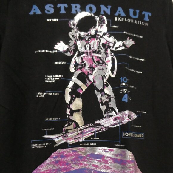 OLD NAVY | medium (8) | Black Long Sleeve Astronaut Exploration Graphic Shirt - Picture 1 of 15